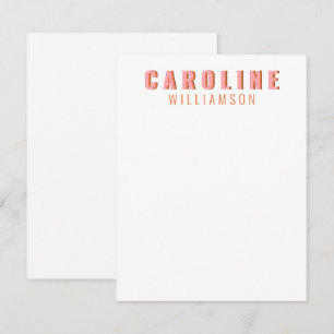 Rosa und orange Retro-Typografie personalisierter Mitteilungskarte