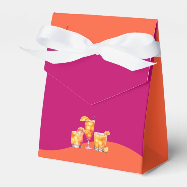Rosa und orange Sunset Retro Bacheloretto Geschenkschachtel (Vorderseite)