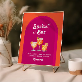 Rosa und Orange Sunset Retro Spritz Bar Poster