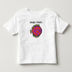 Rosa und orange Tupfen-Fische Kleinkind T-shirt