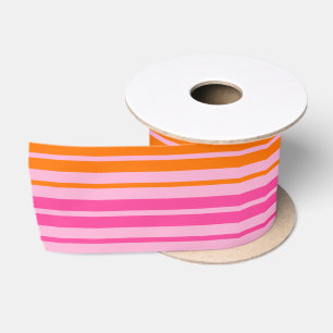  Rosa und orange vertikal gestreift Design   Satinband