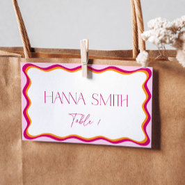 Rosa und orange weiße Grenzsitze Platzkarte