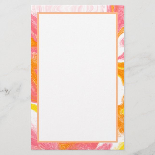 Rosa und orangefarbene Flüssigkeiten Kunst Briefpapier (Vorderseite)