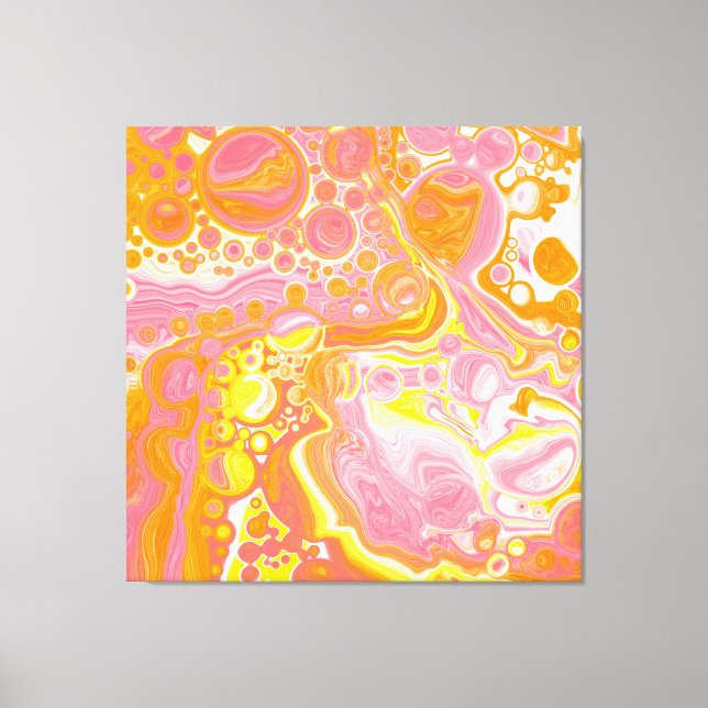 Rosa und orangefarbene Flüssigkeiten Kunst Leinwanddruck (Vorderseite)