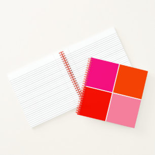 Rosa und orangefarbene Quadrate Notizbuch