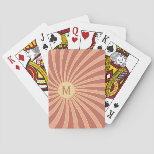 Rosa und orangefarbene Retrodesign Spielkarten