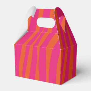 Rosa und orangefarbene Zebra-Streifen Geschenkschachtel