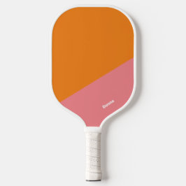 rosa und orangefarbener Block mit Name Pickleball Schläger