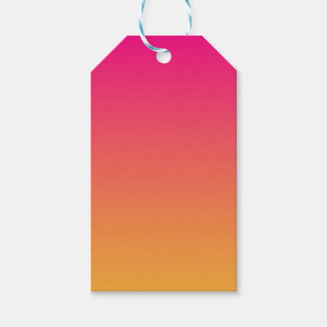 Rosa und orangefarbener Farbverlauf Geschenkanhänger (Vorderseite)