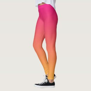 Rosa und orangefarbener Farbverlauf Leggings