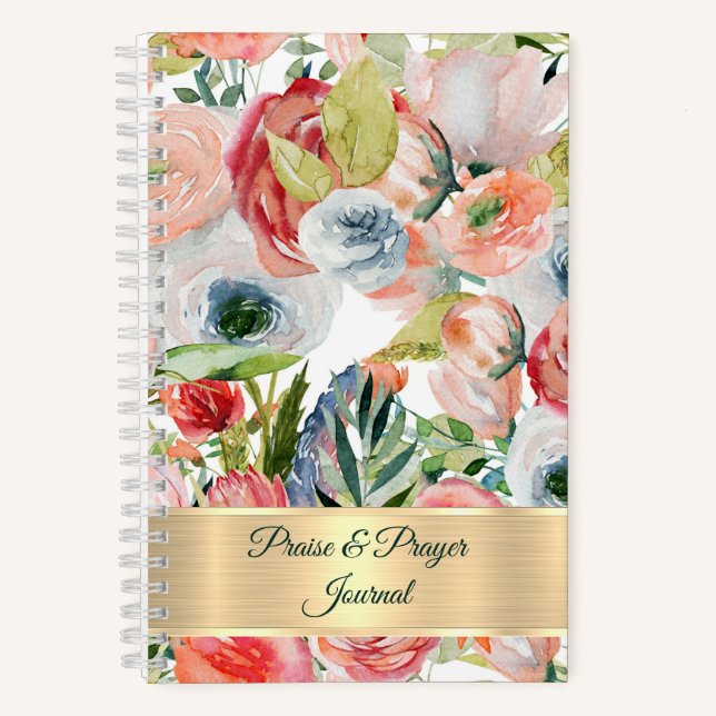Rosa und orangefarbenes Gebet und Gebetsjournal Notizbuch (Vorderseite)