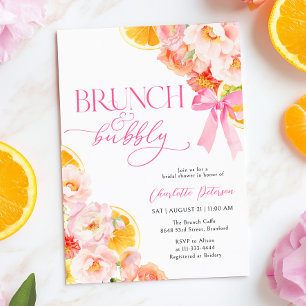 Rosa und orangefarbenes, lebhaftes Brautparty Einladung