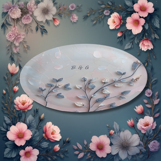 Rosa- und Perltonröhre botanische Branch-Hochzeit Gästebuch (Von Creator hochgeladen)