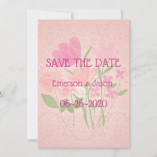 Rosa und Pfirsich Nr. 6 Save The Date