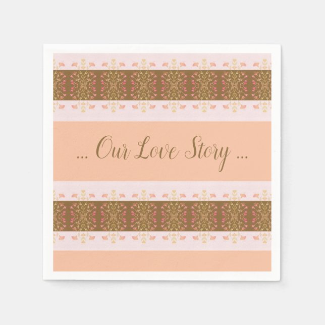 Rosa und Pfirsichfarben Serviette (Vorderseite)