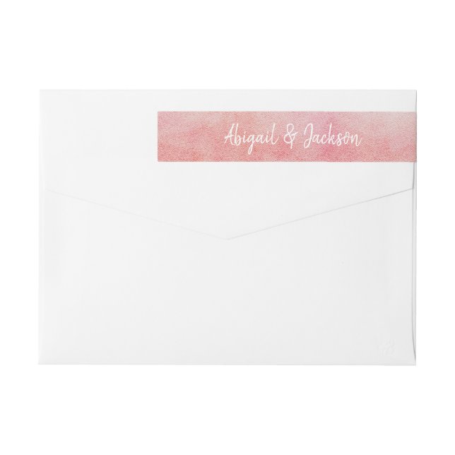 Rosa und Pfirsichfarben Wash Einfache Hochzeit (Rückseite)