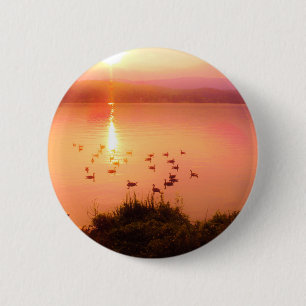 Rosa und pfirsichfarbene Seeufer Button