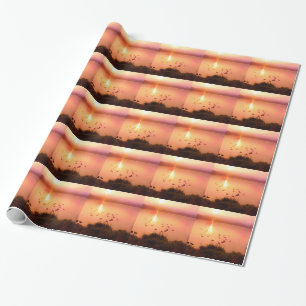 Rosa und pfirsichfarbene Seeufer Geschenkpapier