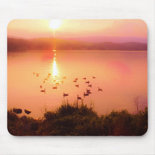 Rosa und pfirsichfarbene Seeufer Mousepad (Vorne)