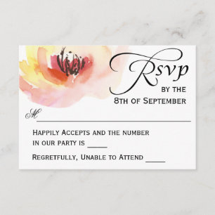 Rosa und pfirsichfarbene UAWG RSVP Karte