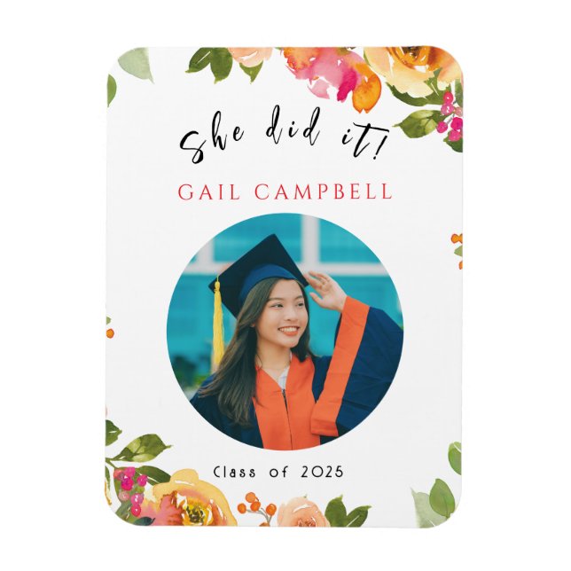 Rosa und pfirsichfarbenes Foto Magnet (Vertikal)