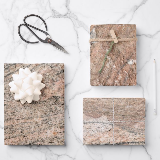Rosa und Rock Face Variation Geschenkpapier Set (Vorderseite)