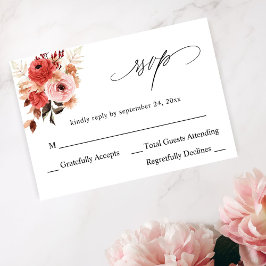 Rosa und Rosa Blütenblätter UAWG RSVP Karte