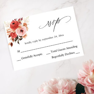 Rosa und Rosa Blütenblätter UAWG RSVP Karte