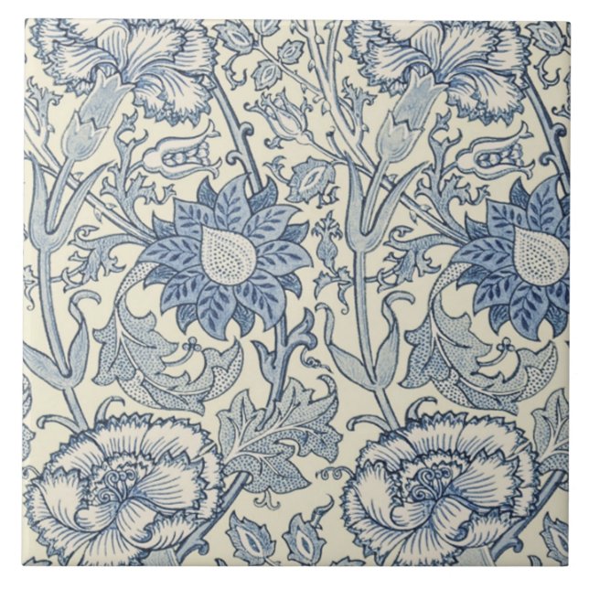 Rosa und Rose durch William Morris 1890 Fliese (Vorderseite)