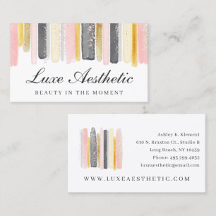 Rosa und Rose Gold Aquarellfarben Visitenkarte