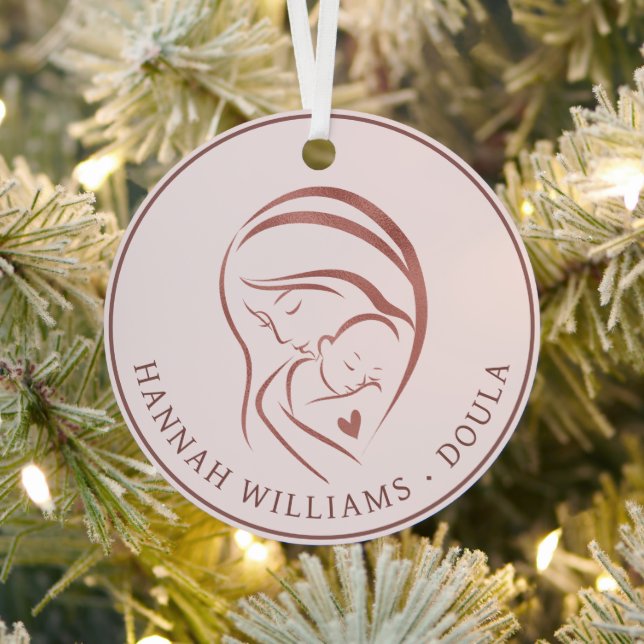 Rosa und Rose Gold Foto Doula Ornament Aus Metall (InSitu)