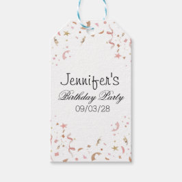 Rosa und Rose Gold Glitzer Confetti Geschenkanhänger