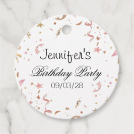 Rosa und Rose Gold Glitzer Confetti Geschenkanhänger