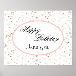 Rosa und Rose Gold Glitzer Confetti Poster