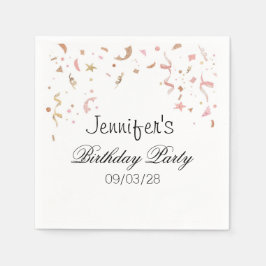 Rosa und Rose Gold Glitzer Confetti Serviette
