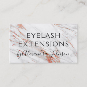 Rosa und Rose Gold-Marmor-Eyelash-Erweiterungen Visitenkarte