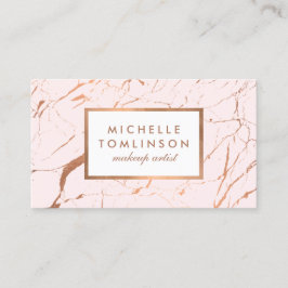 Rosa und Rose Gold Marmordesigner Visitenkarte