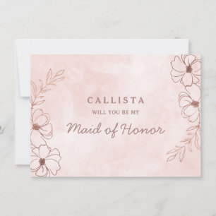Rosa und Rose Gold Trauzeugin Vorschlag Card