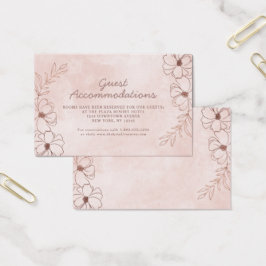 Rosa und Rose Gold Unterkünfte Einsteckkarte