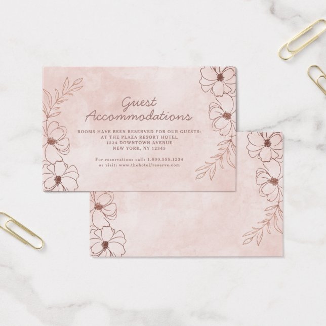 Rosa und Rose Gold Unterkünfte Einsteckkarte (Büro)