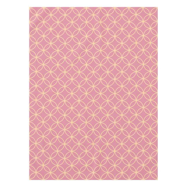 Rosa und Rose, goldene Kreise Tischdecke (Vorderseite)