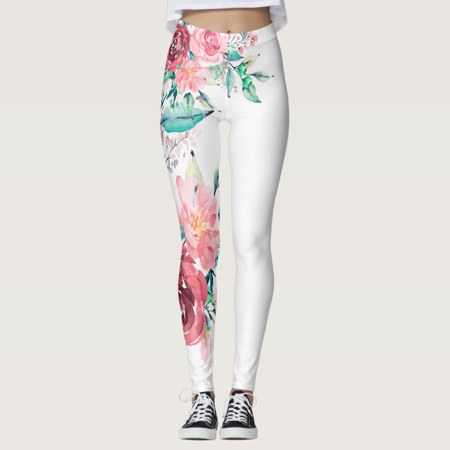 Rosa und Rose sind beeindruckend Leggings (Vorderseite)
