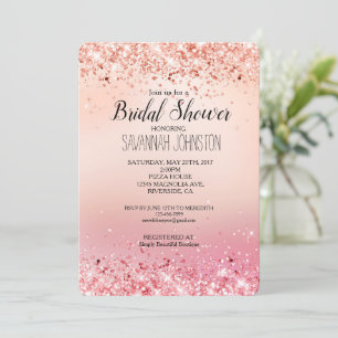 Rosa und Rose Sparkle Brautparty Einladung
