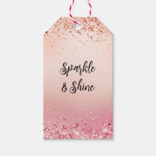 Rosa und Rose Sparkle Ombre Geschenkanhänger