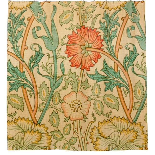 Rosa und Rose von William Morris Duschvorhang (Vorderseite)