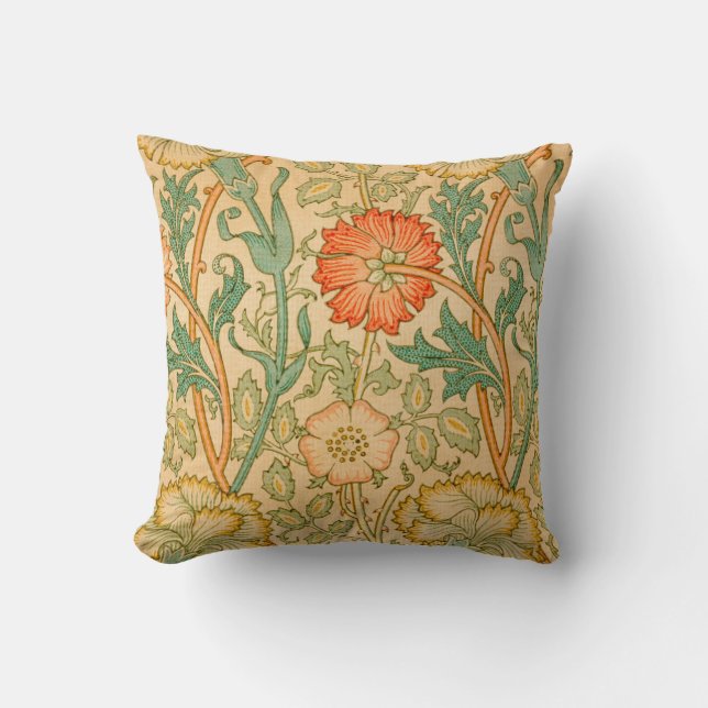 Rosa und Rose von William Morris Kissen (Vorderseite)