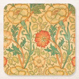 Rosa und Rose von William Morris Rechteckiger Pappuntersetzer