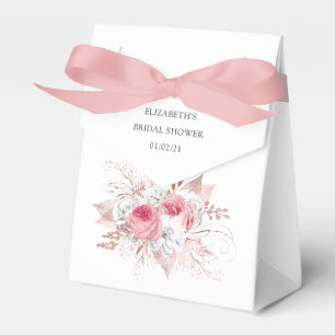 Rosa und Roségold Blumen- und Spitzen-Brautjungfer Geschenkschachtel