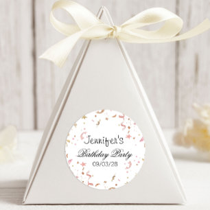 Rosa und Roségold Glitter Konfetti Runder Aufkleber