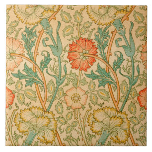 Rosa- und Rosenmuster (von William Morris) Fliese